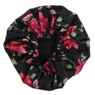 Black Satin Sleep Cap, Lightweight, Flexible and Breathable