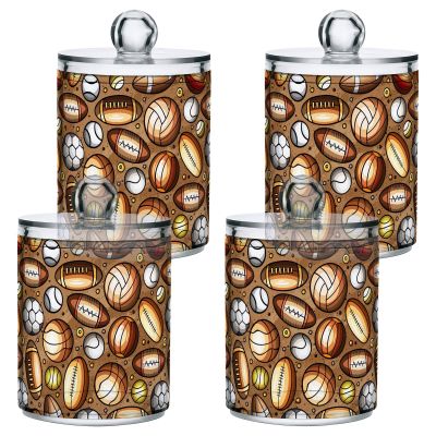 GAIREG 4-Piece Cotton Swab Storage Jars for Sports, Pharmacy, Bathroom