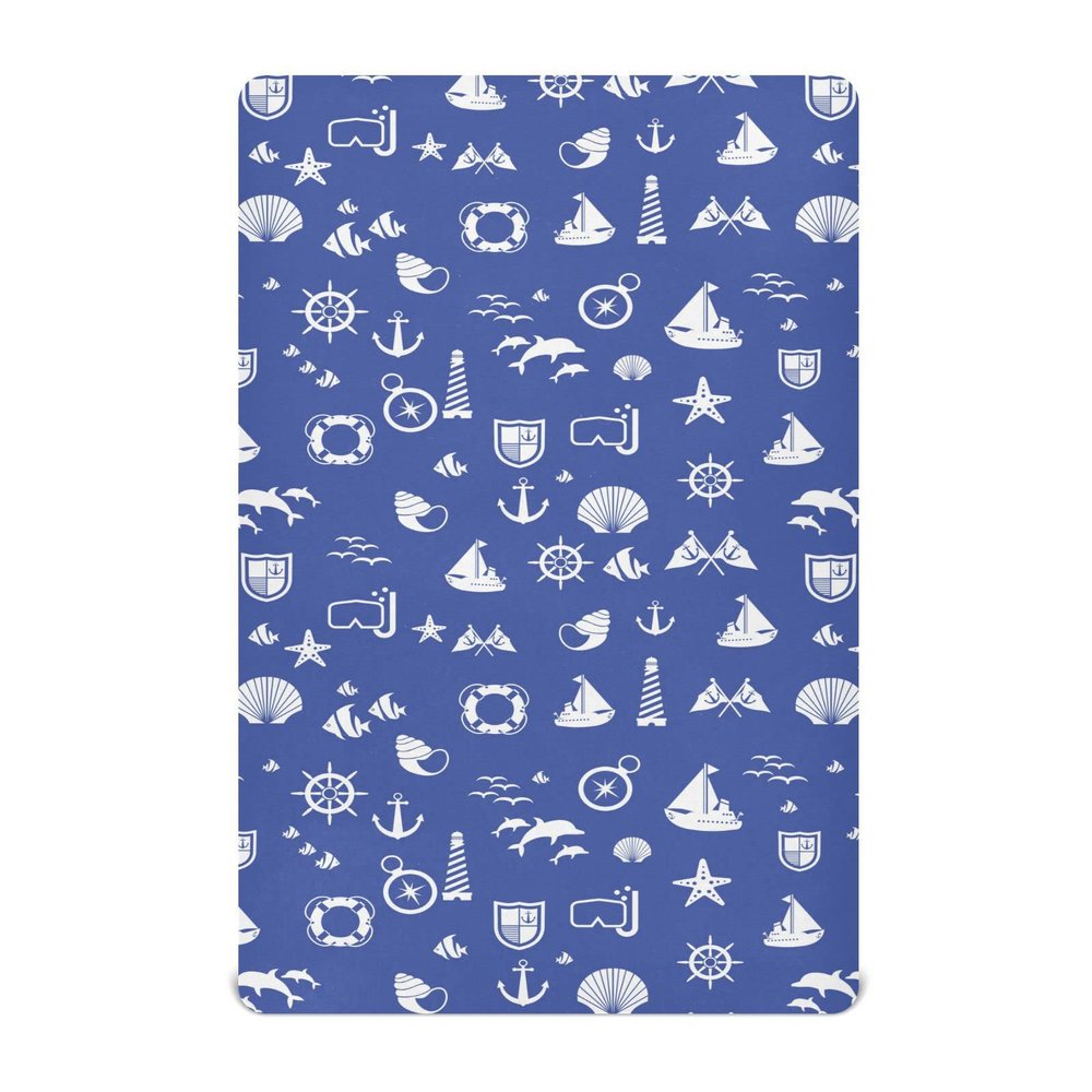Fitted Crib Sheet for Baby, Boy or Girl, Soft, Breathable, Navy Blue, 39.0 x 27.0 in