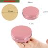 YANCAER 100-Pack 60 mL Pink Aluminum Tins, 68 mm x 27 mm, Screw-Top Lids view 2