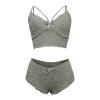 Women's Sexy Red Lace Lingerie Set with Push-Up Bodysuit and String Thong view 3