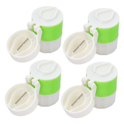 4-Piece Plastic Pill Splitters, Blue, for Home and Travel