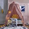 Surwin Round Mosquito Net Canopy for Baby and Kids' Beds, Dark Pink view 2