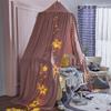 Surwin Round Mosquito Net Canopy for Baby and Kids' Beds, Dark Pink view 4