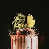 Funlucy “Mr and Mrs” Cake Topper, Personalized, for Weddings and Anniversaries view 2