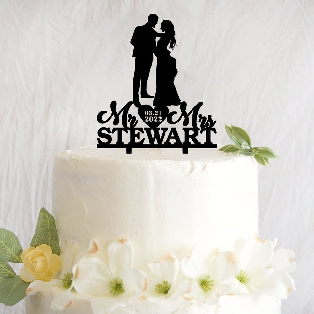 Funlucy Personalized Bride and Groom Cake Decoration, Mr. & Mr.
