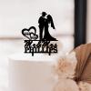 Funlucy Personalized Wedding Cake Topper with Bride and Groom Silhouette view 2