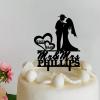 Funlucy Personalized Wedding Cake Topper with Bride and Groom Silhouette view 3