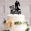 Funlucy Personalized Wedding Cake Topper with Bride and Groom Silhouette view 4