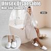 40 Pairs Disposable Spa Slippers, Non-Slip Hotel Slippers, Plush Closed-Toe, White and Gray, One Size Wide view 2