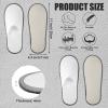 40 Pairs Disposable Spa Slippers, Non-Slip Hotel Slippers, Plush Closed-Toe, White and Gray, One Size Wide view 3