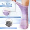 Bulinlulu Bamboo Viscose Diabetic Socks, 6 Pairs, Non-Binding Ankle Socks, Reinforced Toes, Gray, Large view 2