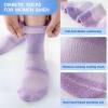 Bulinlulu Bamboo Viscose Diabetic Socks, 6 Pairs, Non-Binding Ankle Socks, Reinforced Toes, Gray, Large view 4