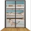 Pet Screen Door, 130 x 220 cm, Reinforced Cat-Resistant Mesh with Zipper view 1