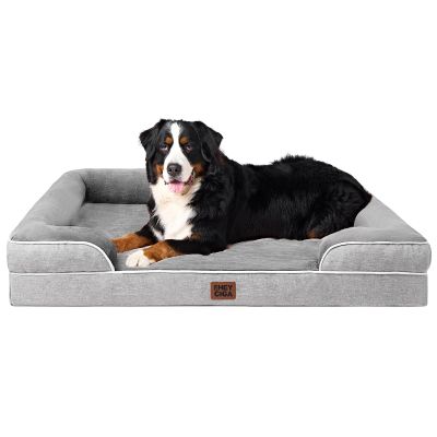 EHEYCIGA Orthopedic Dog Bed for Large Dogs, 132 x 104 cm, Gray