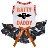 Petitebelle Batty For Daddy Dog Dress for Puppies, White/Halloween, Size S view 1