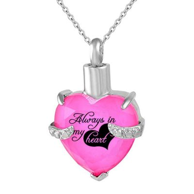ZEZILE Heart Cremation Ash Memorial Necklace