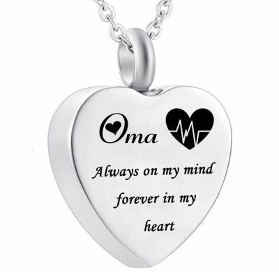 ZEZILE ECG Pendant Cremation Urn Jewelry, Dad Always in My Head, Forever in My Heart Memorial Ashes Necklace