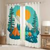 Happy Camping Blackout Curtains, Tent, Moon, Trees and Mountain Print, 2 Panels, M view 2