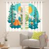 Happy Camping Blackout Curtains, Tent, Moon, Trees and Mountain Print, 2 Panels, M view 4