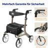 VOCIC Z71 Lightweight Folding Rollator with Seat, Waterproof Aluminum Walker view 3
