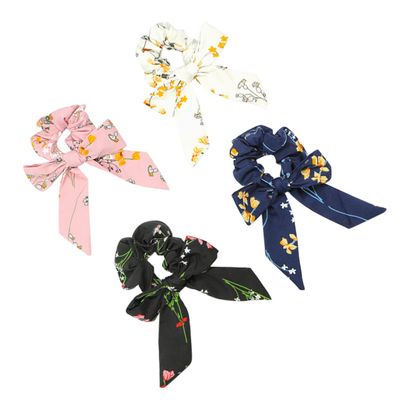 Printed Fabric Bow Hair Ties