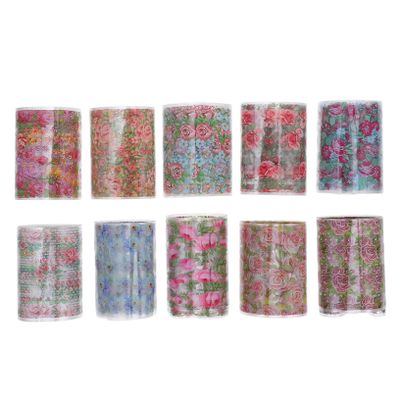 Floral Nail Stickers Tz22, 10 Sheets, Self-Adhesive