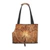 Foldable Wood-Grain Print Pet Carrier for Small Dogs and Cats view 1