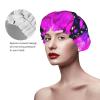 Reusable Shower Cap with Butterfly and Floral Print, Double-Layer Splash Protection, Large Size for All Hair Lengths view 4