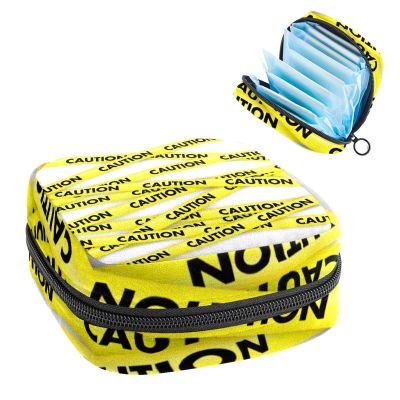 Caution Yellow Tapes Pattern Period Pouch