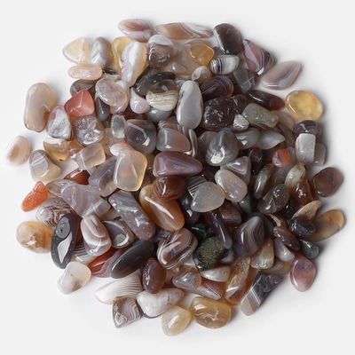 MOBSAN Natural Agate Gravel Tumbled Stones for Aquarium Decoration, Botswana Agate, 100 g