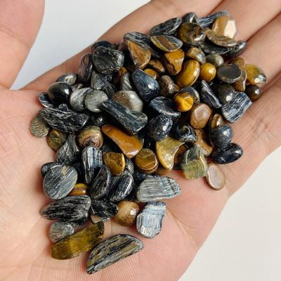 MOBSAN Natural Gravel Tumbled Stones for Aquarium Decoration, 20 g, Tiger's Eye