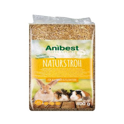 Anibest Natural Straw, Small Animal Bedding, 100% Natural Bedding for All Rodents & Small Pets, 0.8 kg