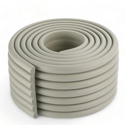 W-Shaped Foam Rubber Bumper Strip for Children, 2 m, Gray