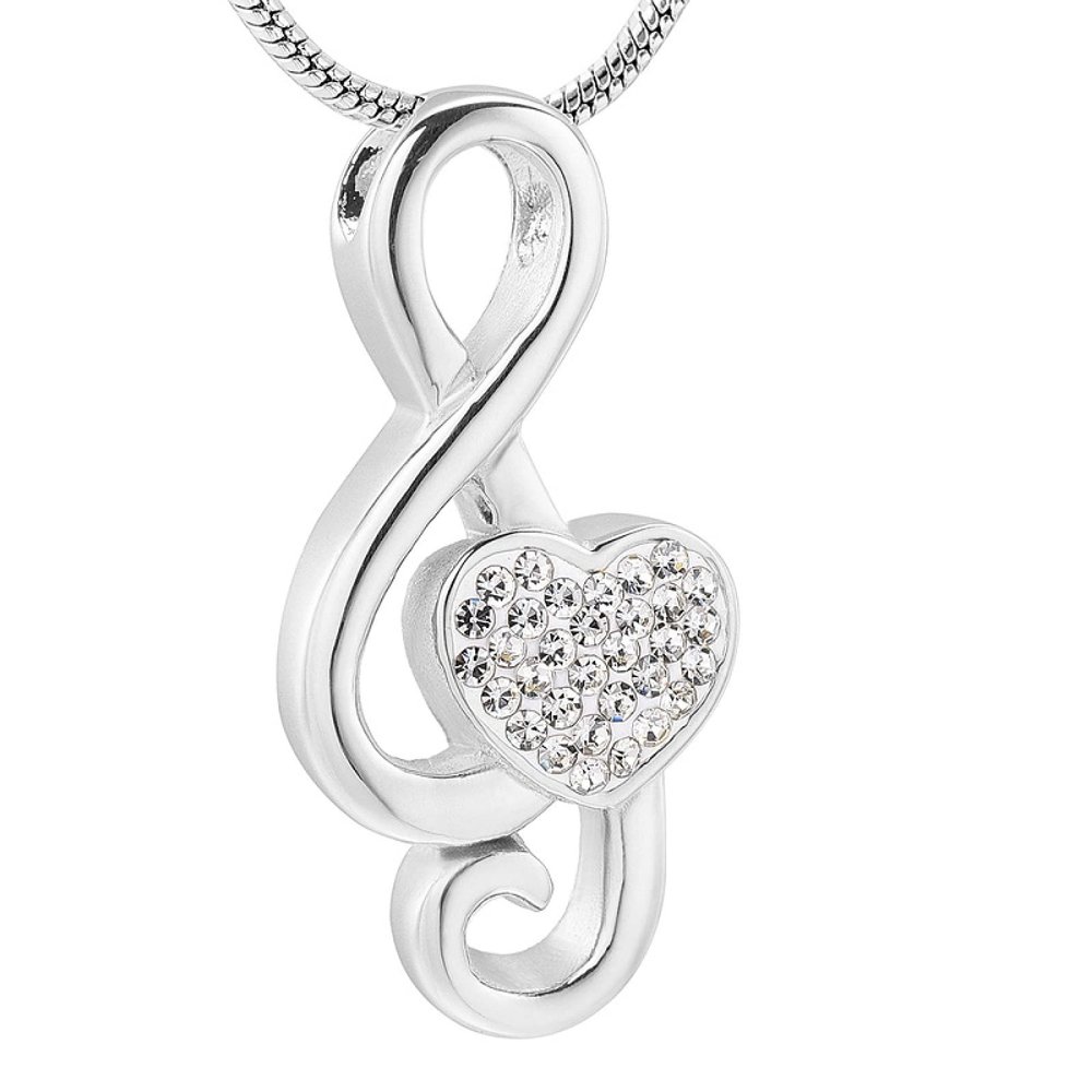 Music Note 316L Stainless Steel Cremation Urn Pendant