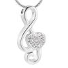 Music Note 316L Stainless Steel Cremation Urn Pendant view 1