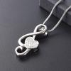 Music Note 316L Stainless Steel Cremation Urn Pendant view 2