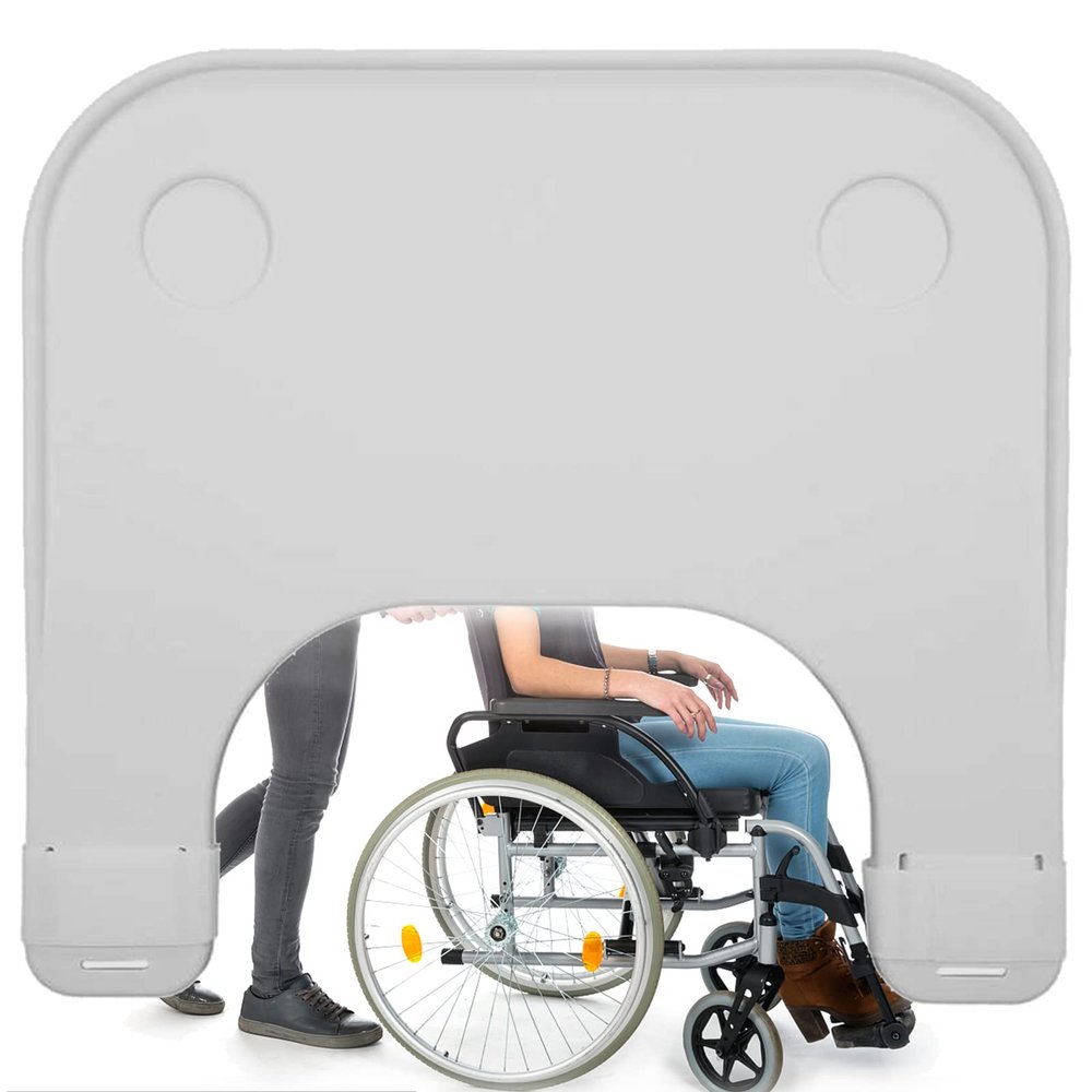 ZBJDX Large Wheelchair Tray Table for Adults, ABS Plastic, Steel Gray