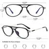 KOOSUFA Women's and Men's Blue-Light-Blocking Aviator Reading Glasses, Matte Black, +1.0 view 2