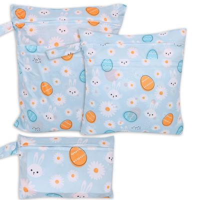 SANFERGE 3-Pack Reusable Wet/Dry Bags for Cloth Diapers