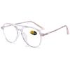 KOOSUFA Women's and Men's Blue-Light-Blocking Aviator Reading Glasses, Lightweight Metal Frame, Clear Purple, 2.5 view 1
