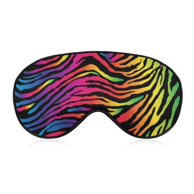 Comfortable Super-Soft Silk Sleep Mask for Men & Women, Rainbow Zebra Print