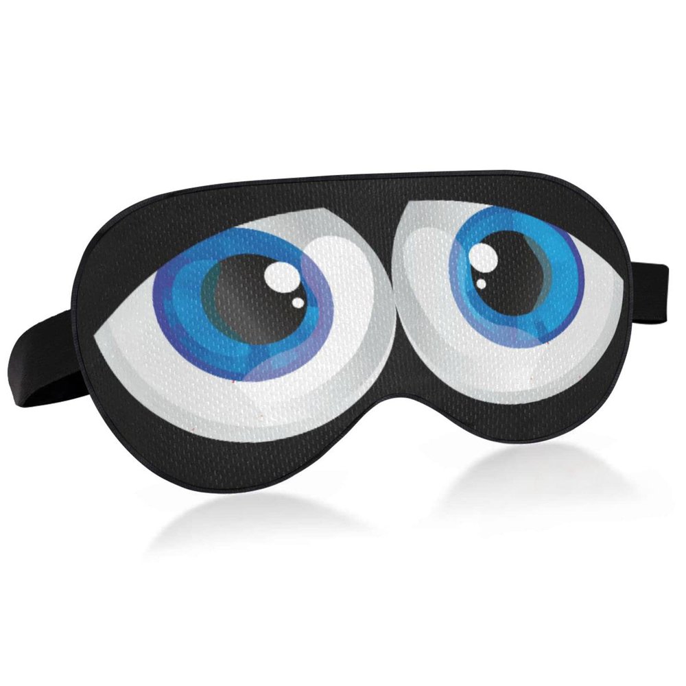 Cartoon Eyes Blackout Cooling Sleep Mask with Elastic Strap
