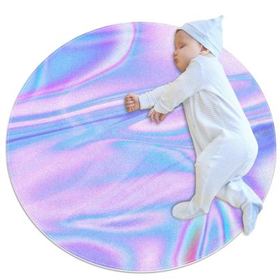 VBFOFBV Round Soft Rug for Baby, Girls’ and Teenagers’ Rooms, Purple Abstract Line Art