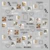 Geometric Line Nail Stickers, Black and White, Love, Squares and Letters, Han666 view 1