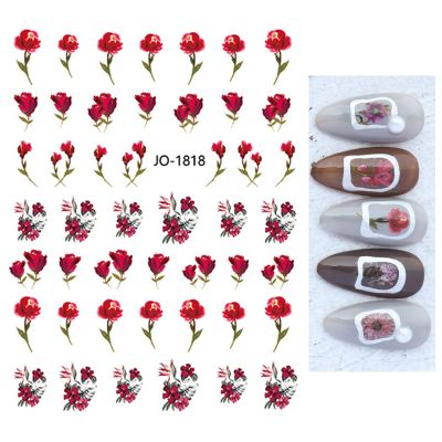 Self-Adhesive Nail Art Stickers with Graceful Tulip Flowers, Jo1818