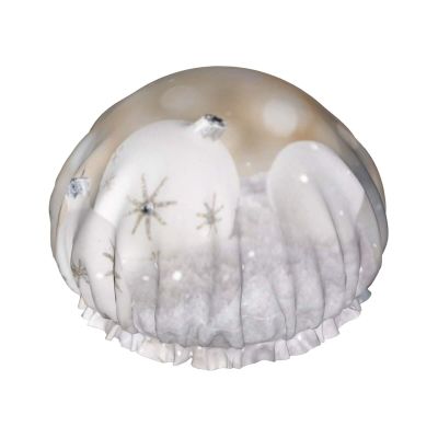 White Christmas Ornaments Printed Double-Layer Shower Cap