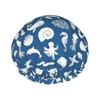 Underwater Marine Life Double-Layer Waterproof Shower Cap view 1
