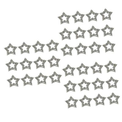 minkissy 36-Piece Star-Shaped Nail Charms with Glittering Rhinestones