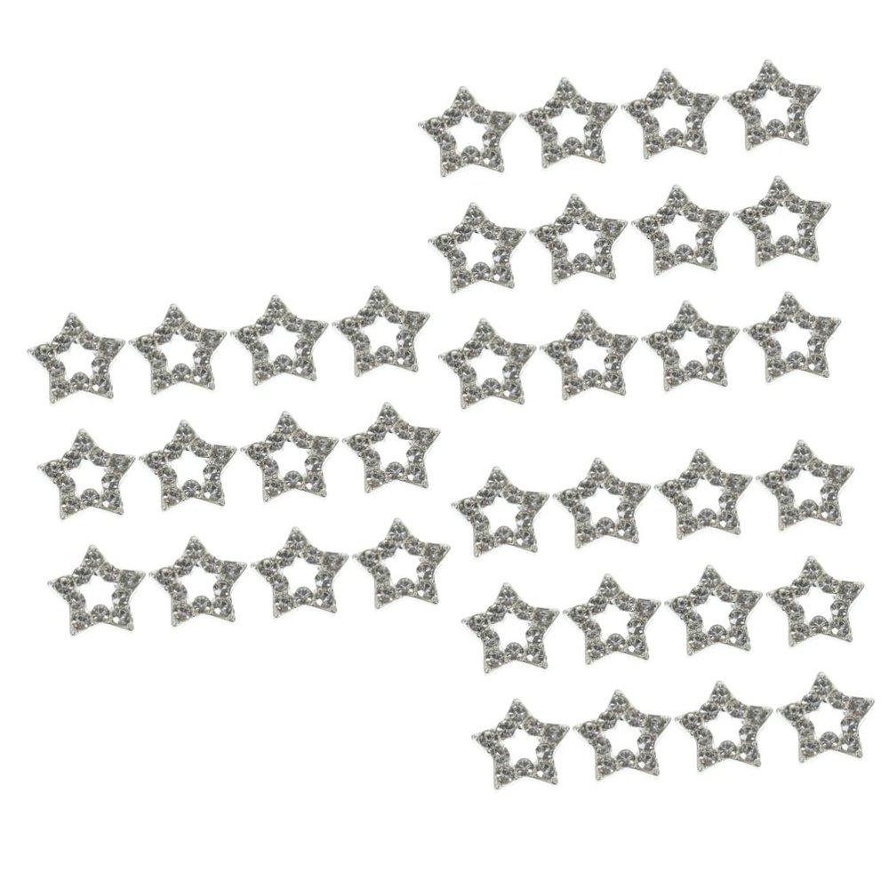 minkissy 36-Piece Star-Shaped Nail Charms with Glittering Rhinestones